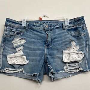 American Eagle Outfitters Ne(x)t Level Stretch Midi Distressed Cuttoff Short 16